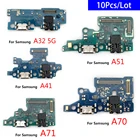 10 шт., гибкий USB-кабель для зарядного устройства Samsung A02, A02S, A12, A21, A21S, A31, A22, A32, A41, A51, A71