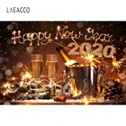 Laeacco с новым годом 2019 очки для вина празднование блесток фото фон Индивидуальные фотографические фоны для фотостудии