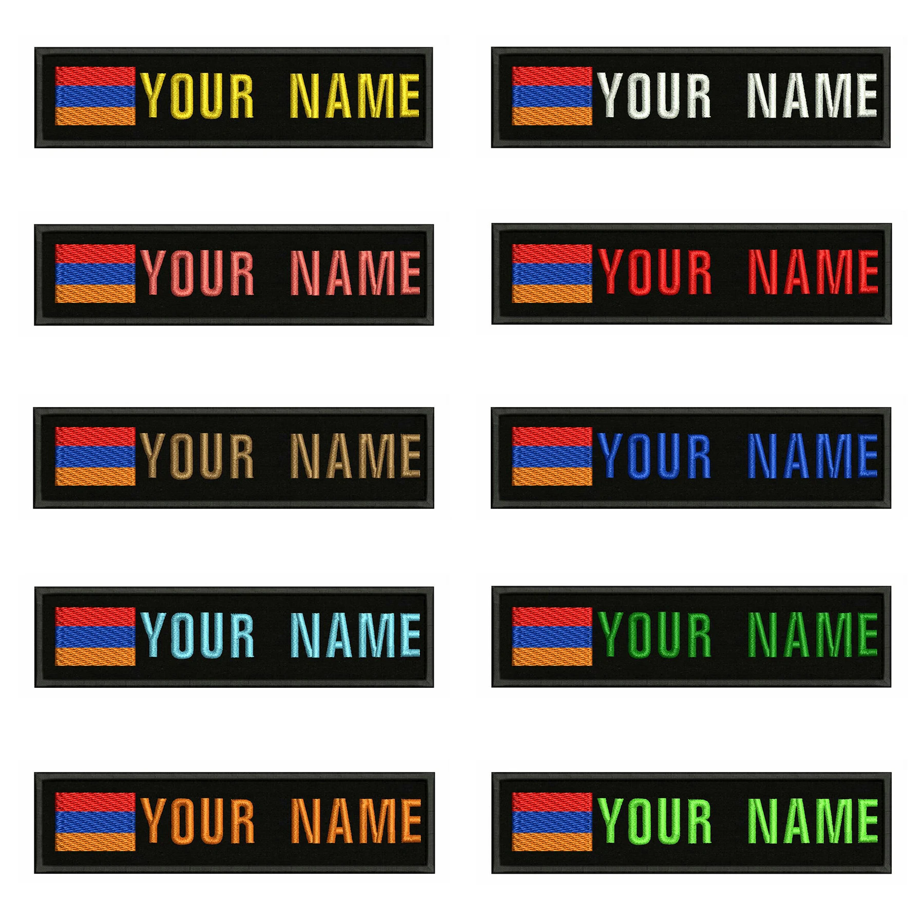 Армянский флаг Словения 10X см вышивка индивидуальное название значок в строчку