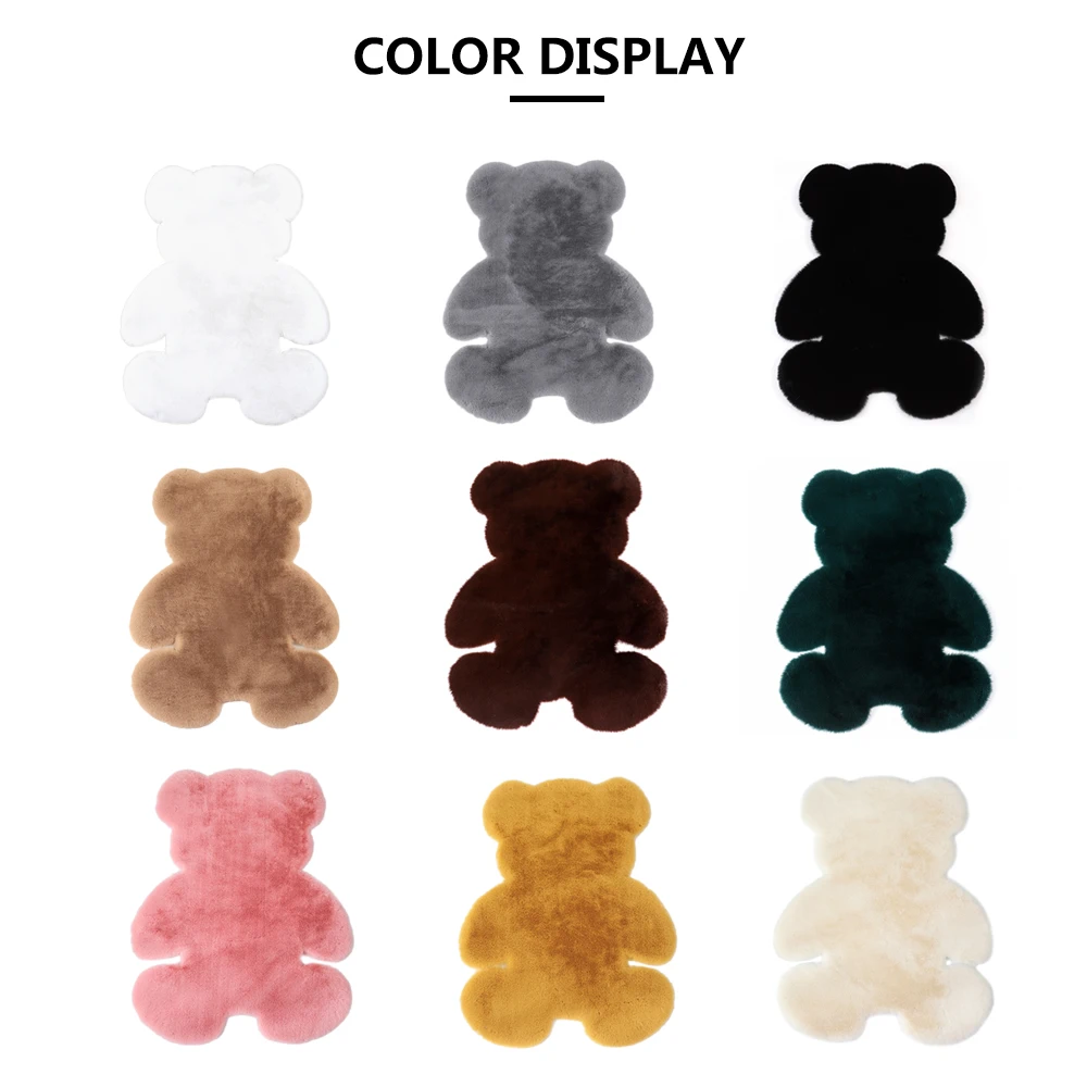

Cartoon Bear Carpet Super Soft And Fluffy Living Room Bedroom Children's Non-Slip Mats Absorbent Furry Household Floor Carpet