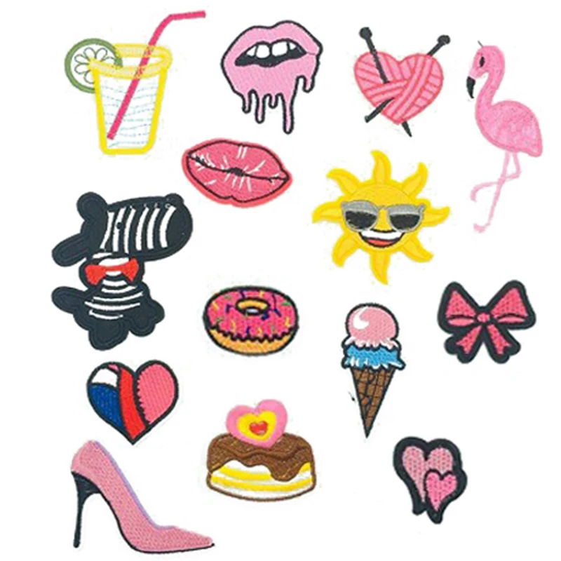 Губы парчи вышивка утюжок на заплатках для одежды Сделай Сам продукты полосы