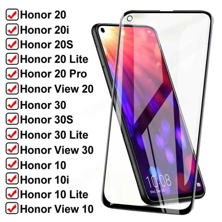 

15D Anti-Burst Tempered Glass For Huawei honor view 20 Pro 30 Lite 10i 20i 20S 30S Screen Protector Honor V10 V20 V30 Glass Film