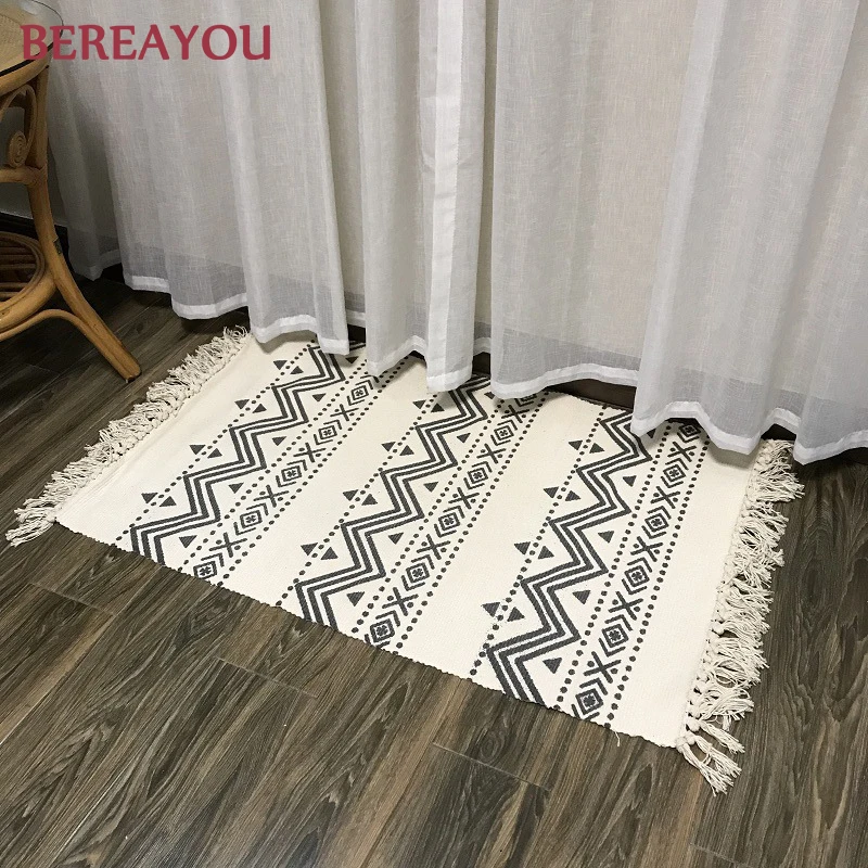 Скандинавские коврики для детской спальни напольный коврик с кисточкой кухонный