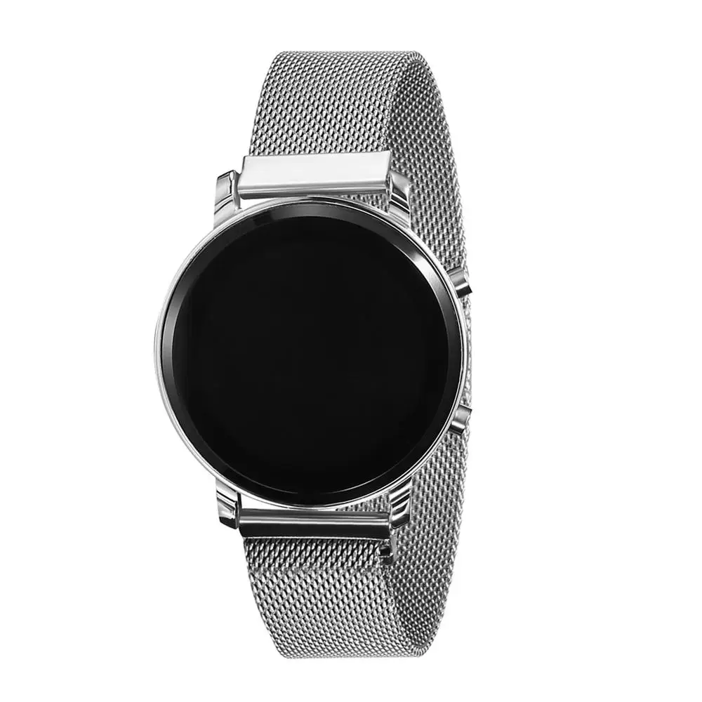 Silver New LED Watch Women Watches Stainless Steel Female Watch Electronic Clock Men Digital Watches Wristwatch Mens Relogio Feminino - Цвет: Silver