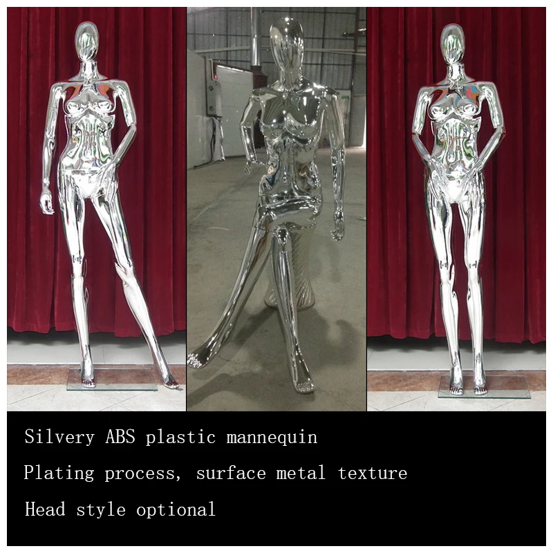 Демонстрация одежды для тела ЕС и США хромированный манекен магазин женской из