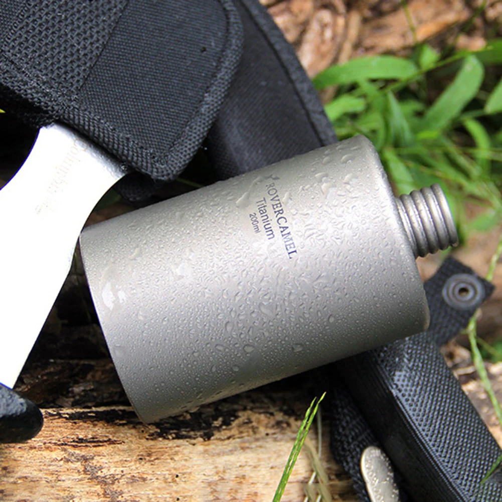 Портативная уличная титановая фляжка 200 мл флакон для алкогольных напитков