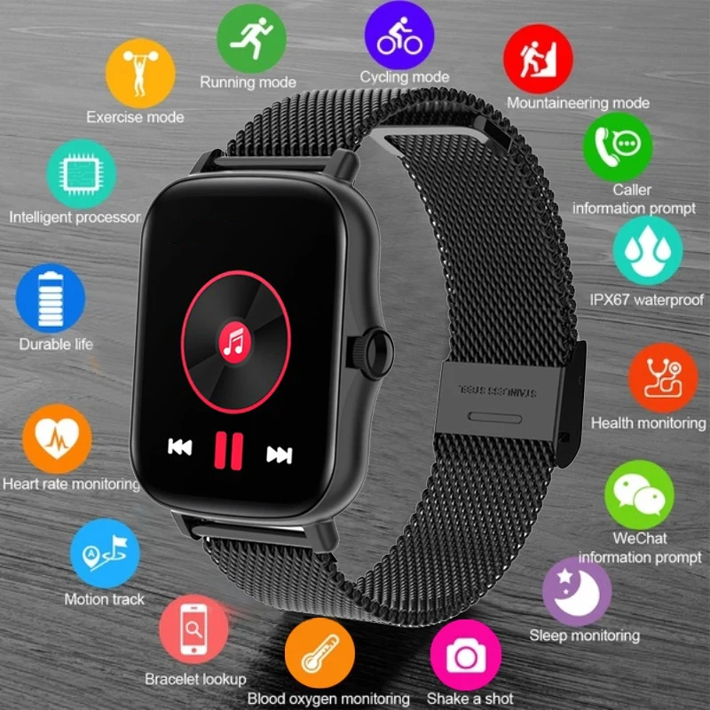 

Новинка 2021, женские умные часы для мужчин, P8 Plus, спортивный фитнес-трекер с полным сенсорным экраном 1,69 дюйма, Смарт-часы для женщин GTS 2, умные...