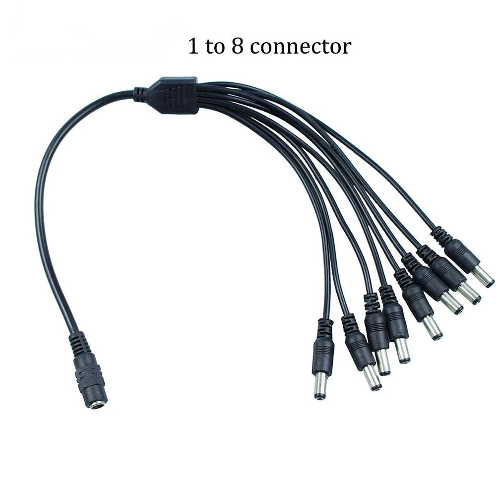 

DC12V Y Splitter Cable Black 2.1mm*5.5mm Extension Wire 1 Female To 2 3 4 8 Male Way Copper Conduct Line For CCTV Home LED Strip