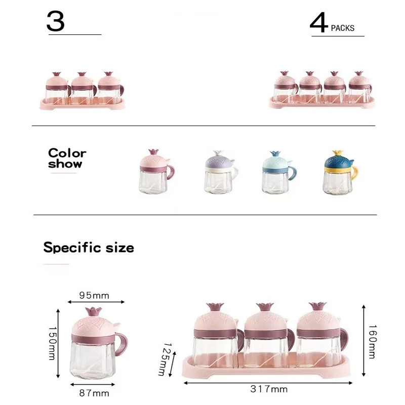 

Kitchen High-End Exquisite Ins Style Creative Glass Condiment Bottle Barbecue Flavor Storage Tank Nordic Style Warm Home Gift