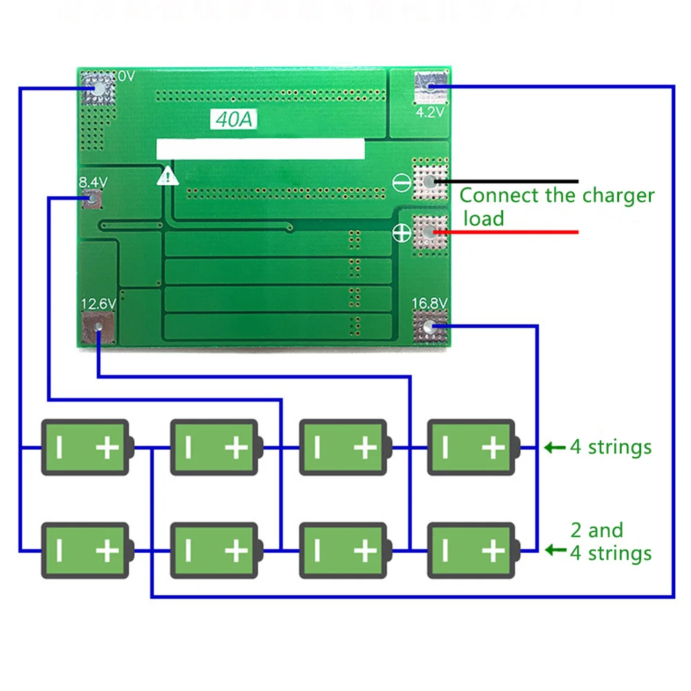 Защитная панель для литиевой батареи 4S 40A 14 8 16 V 18650 LiFePO4 BMS литиевая железная