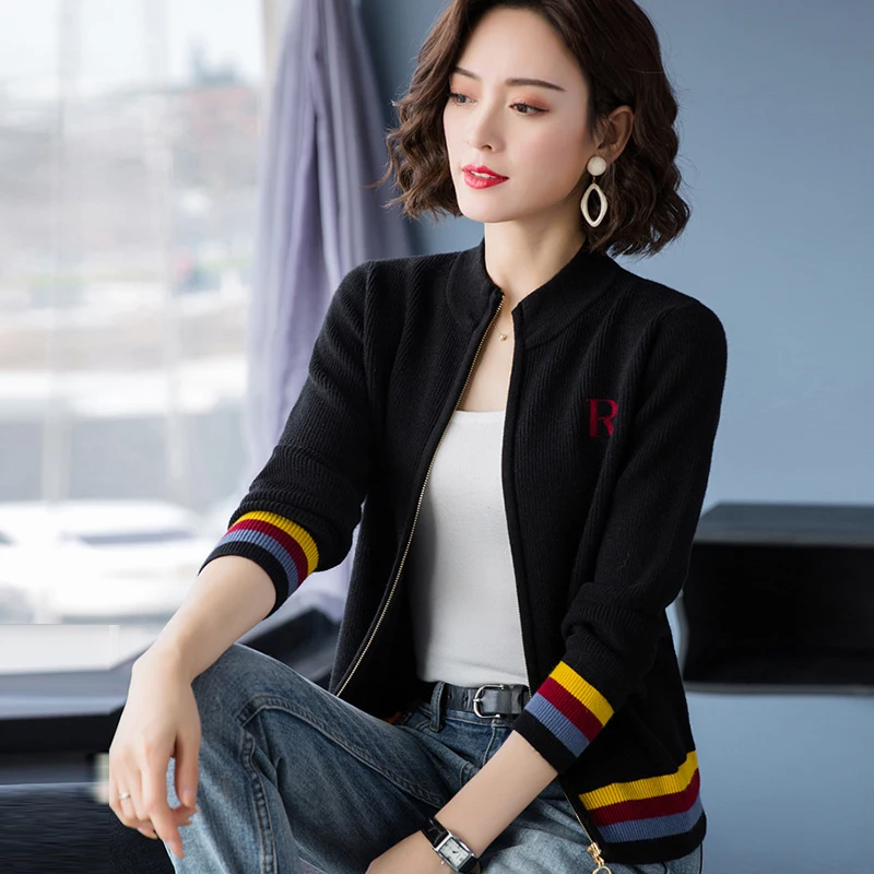 Корейский стиль трикотажные топы С Вышивкой Букв большие размеры облегающая