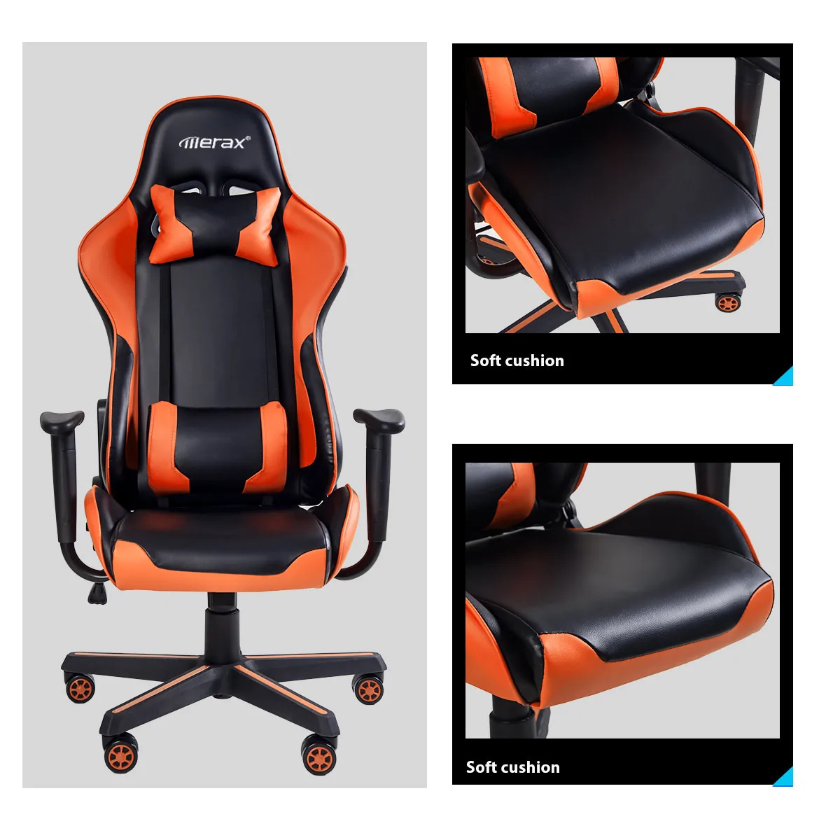 Качественное оранжевое офисное кресло Boss эргономичное компьютерное игровое
