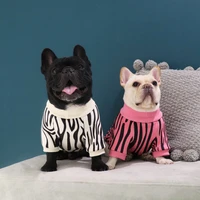 striped pet sweatshirt new autumn and winter clothing ins wind stretch padded thick cat young small type dog warm simple