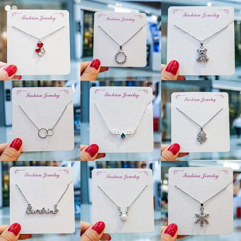 

2021 Korean Style Simple Necklace Neckaces for Women Jewelry Stainless Steel Clavicle Chain Initial Necklace Best Friend Gift