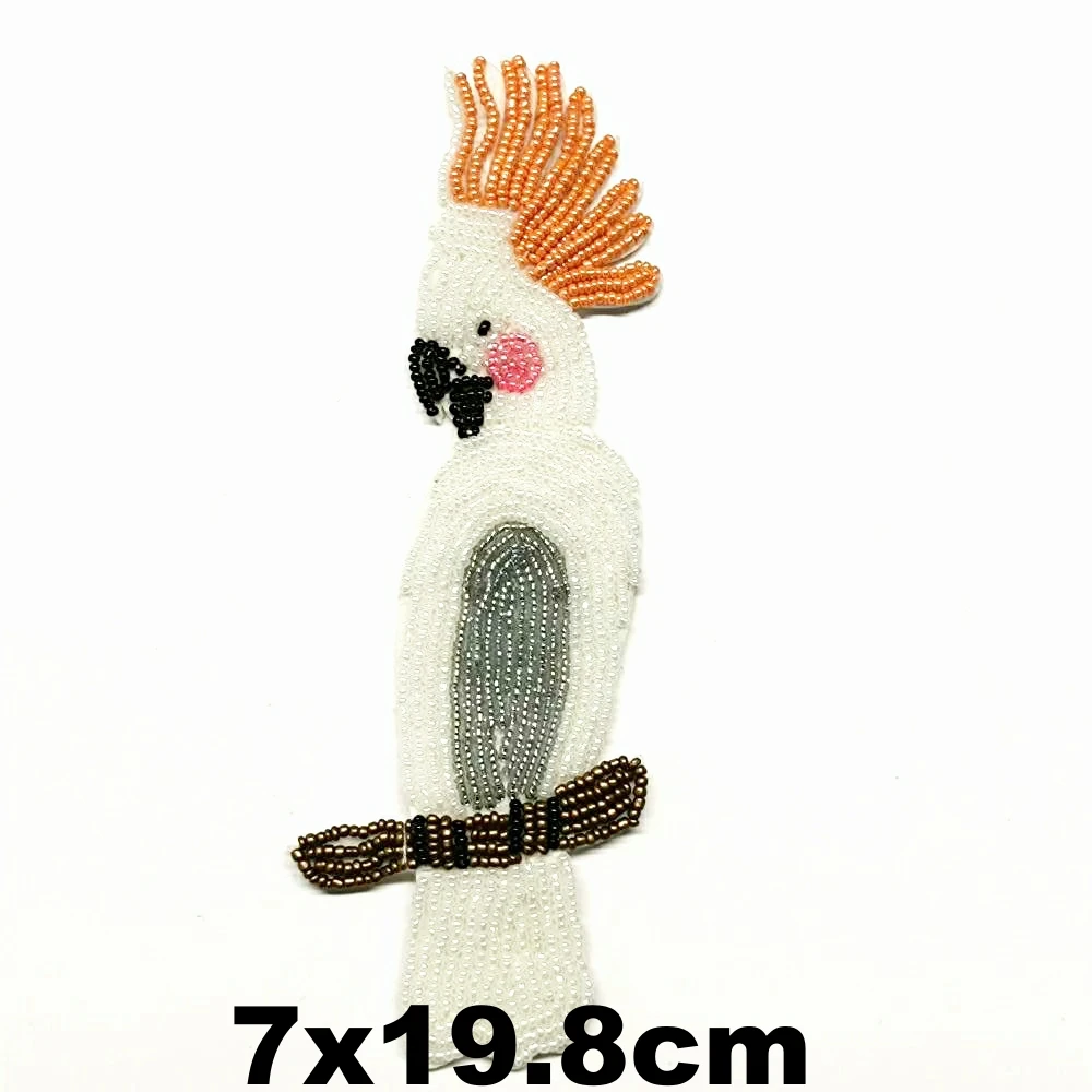 

embroidery beaded parrot bird patches EE-3286