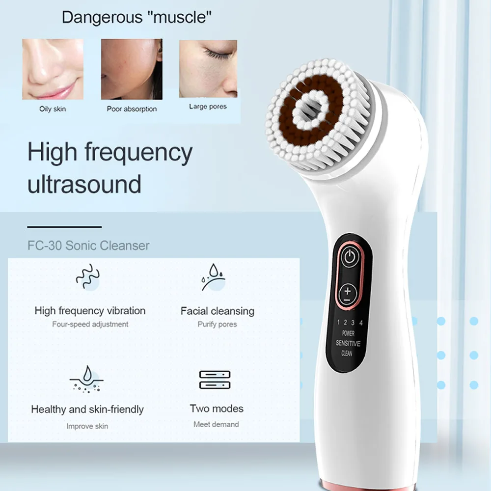 3 в 1 Портативный Очищающая щетка для лица от частной марки отшелушивающая