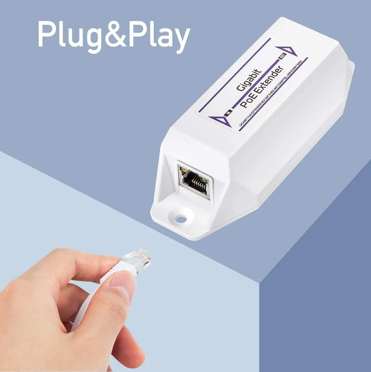 10/100/1000Mbps Gigabit PoE Extender Amplifier Booster IEEE 802.3at / 802.3af Not Support Passive Plug and Play | Безопасность и