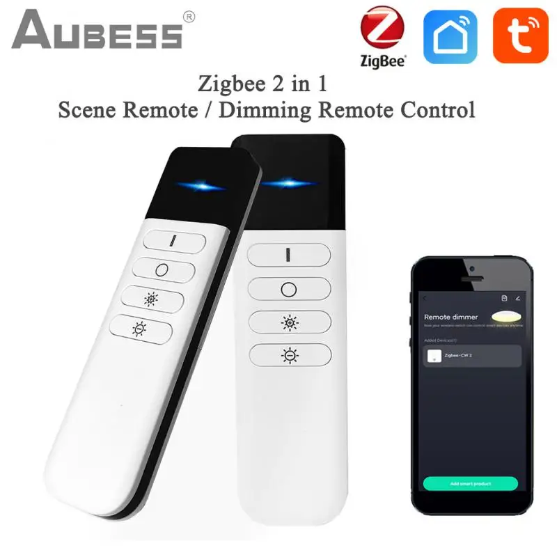 

Tuya Smart ZigBee Smart Scene +Dimming Switch Wireless Scene Controller 4-key Light Dimmer Control Works With Alexa Google Home