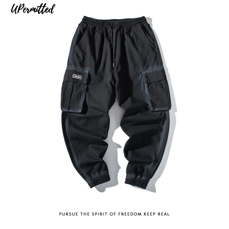 

2021 Autumn New Street Tie Dye Pants Men's Fashion Tight Ankle Hiking Dancing Hi Po Hot Sale Workers' Multi Pockets Trouser