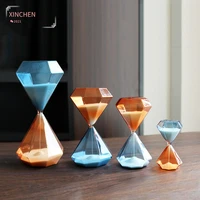 creative two tone diamond hourglass simpleenvironmental glass living room bedroom hourglass timer ornaments home decoration gift