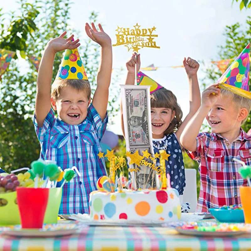 

Pulling Money Box Plastic Cake Money Pulling Box Bag Music Candle Lotus Rotating Birthday Candle Light Party Gift Diy Cake Decor