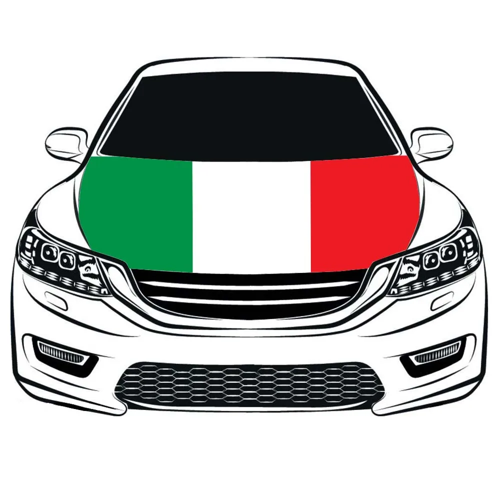 Bandera italiana para capó de coche, bandera italiana para cubierta de capó, Bandera de motor, 100% spandex,