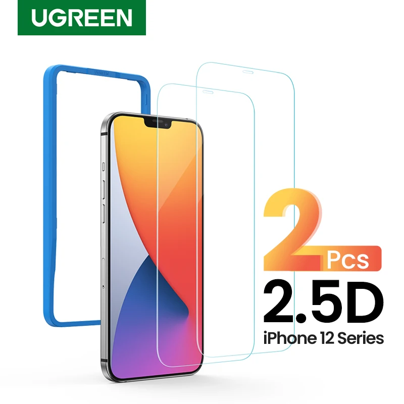

UGREEN Screen Protector for iPhone 13 12 Pro Max 2 Pcs 2.5D Tempered Glass Lens Protector Tempered Glass Film for iPhone 13 12