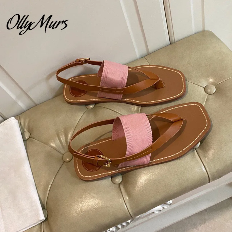 

Ollymurs New Spring Summer Luxury Brand Sandals Buckle Strap Flats Sandals Shoes Women Zapatos Mujer