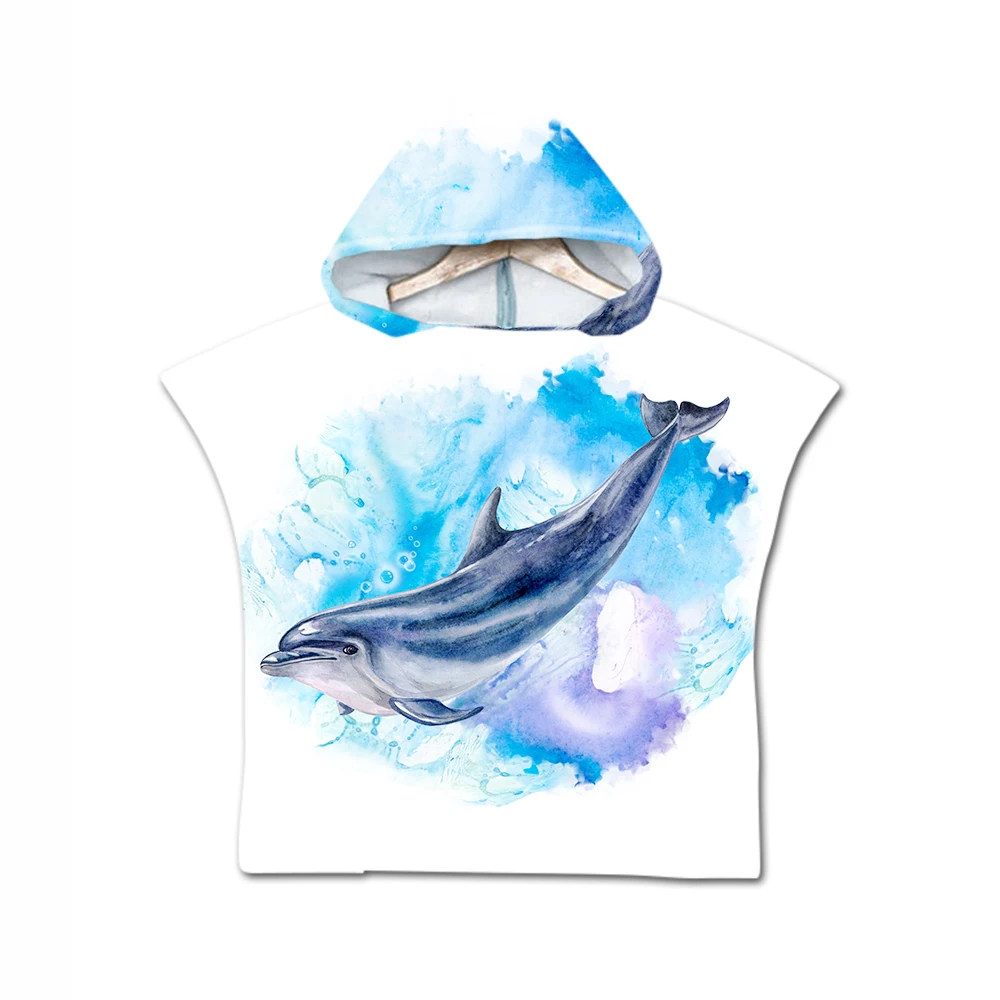 Бесплатная доставка летняя накидка-пончо для купания под морем дельфин Кит