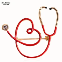 fashion medical medicine enamel brooch pin stethoscope heart shape nurse doctor hospital uniforms pin badge jewelry accessories