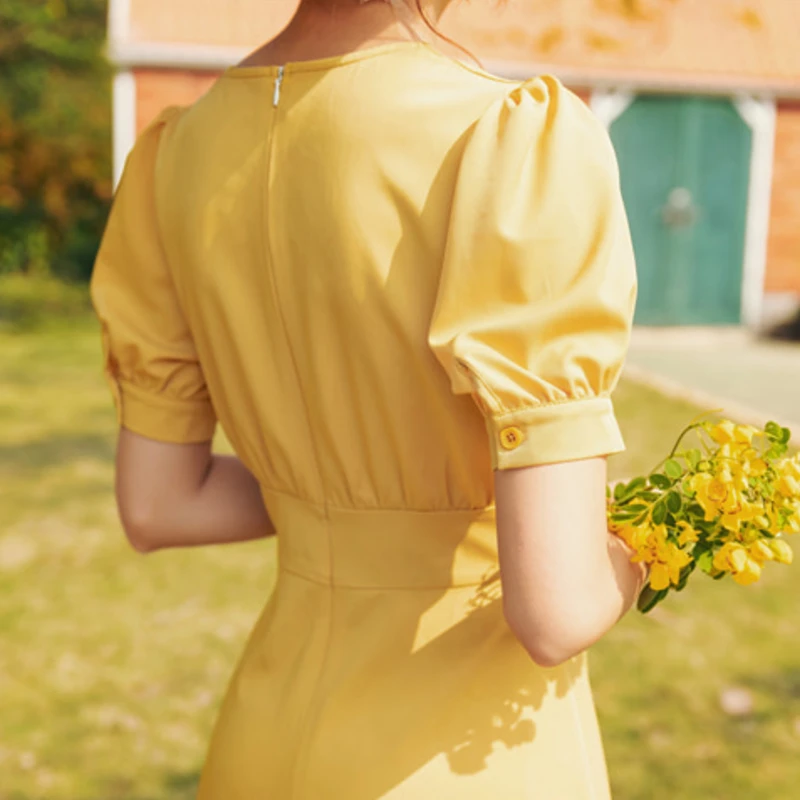 Женское винтажное платье во французском стиле Элегантное повседневное на