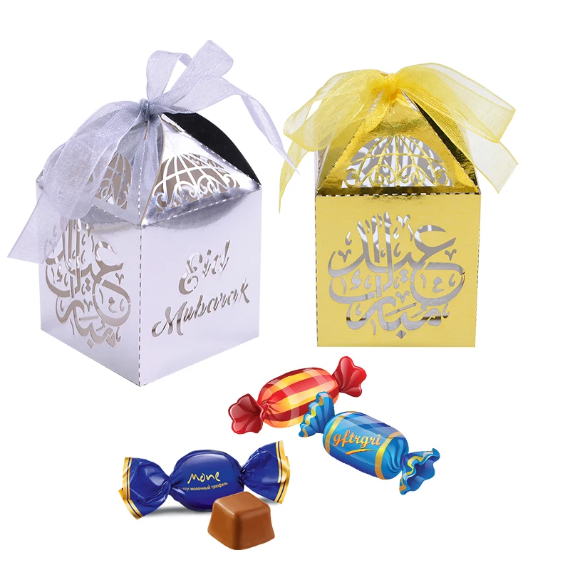10/20 шт коробки для конфет Eid Mubarak коробка DIY бумажная подарочная упаковка