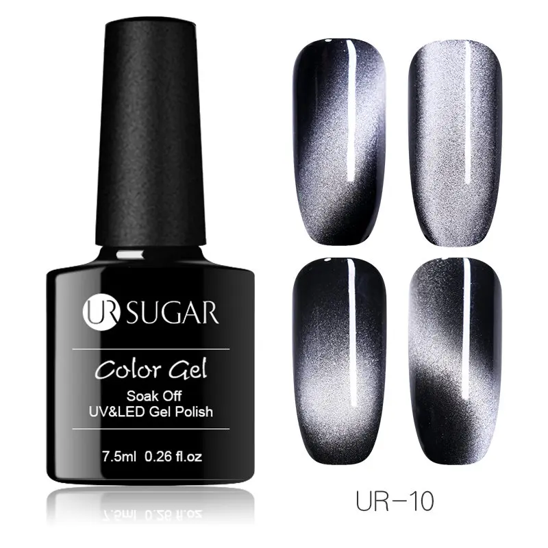 Серебристый Ur Sugar 9D кошачий глаз УФ-гель для ногтей звездное небо Магнитный Гель-лак замачиваемый Полупостоянный Лайк для дизайна ногтей - Цвет: Серебристый