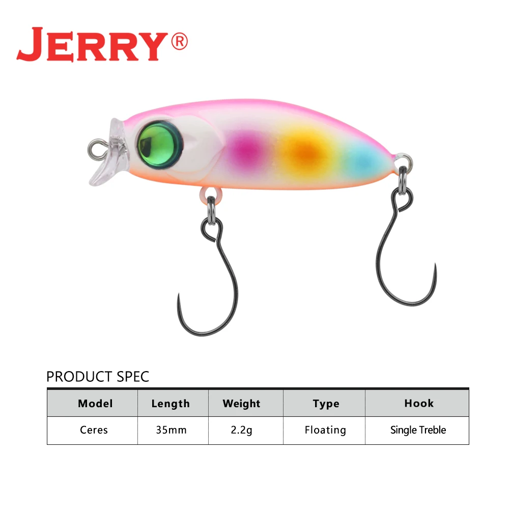 Jerry Ceres Lrf Fishing Lure Rock Floating Minnow Wobbler Hard Bait 1.37in 35mm Area Trout Perch Rockfish Plug Ultralight