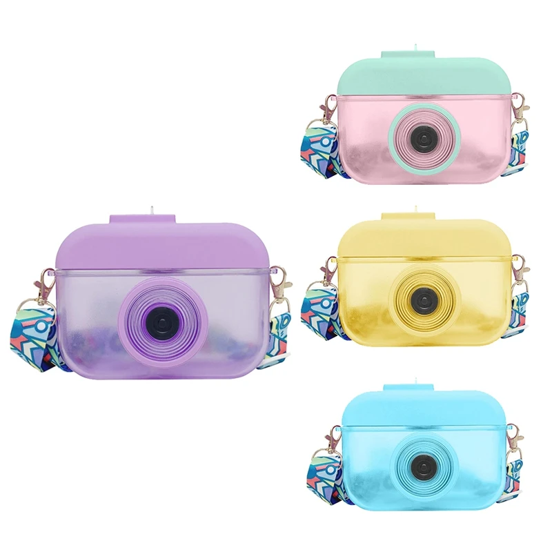 

Cute Kids Water Bottles with Straws, Camera Shape Bottle for Schooling,Travel, Hiking and Outdoor Activity 400ML