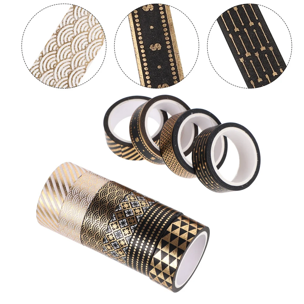 

10 Rolls DIY Tape Washi Paper Tape Decorative Tapes Gold Foil Washi Tapes