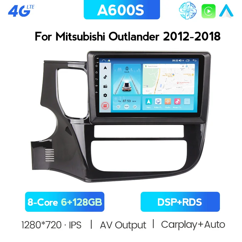 Мультимедийный видеоплеер DSP 6G + 128G Android 10 0 4G LTE GPS-навигация для Mitsubishi Outlander 3 GF0W GG0W