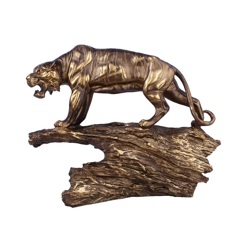 

Antique Tiger Statue Creative Resin Crafts Animal Figurine Sculpture Home Office Decoration Ornaments Business Gift Present