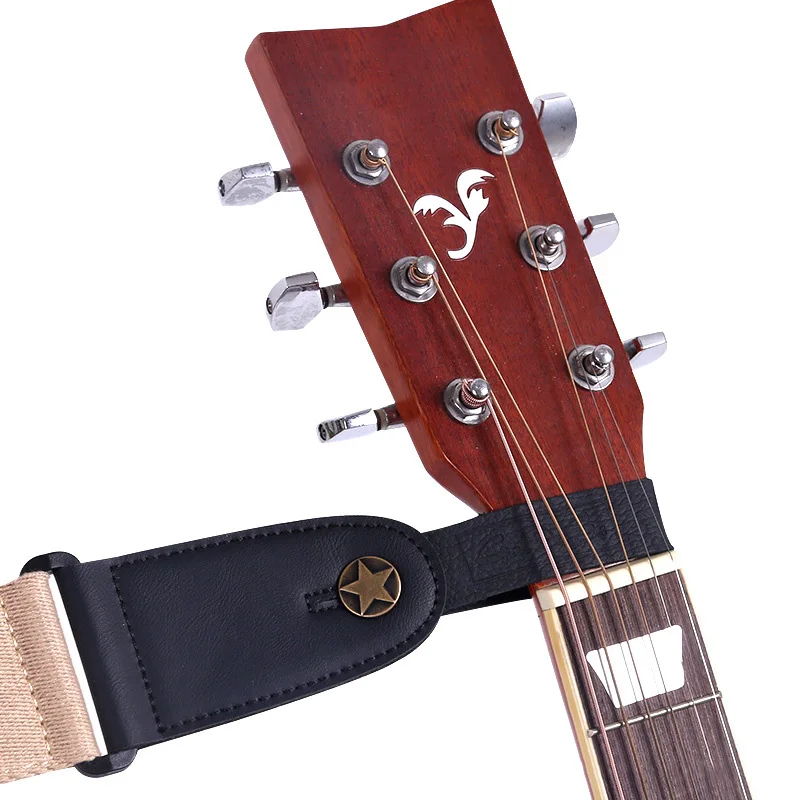 gitarre neck strap gitarre strap leder kopf gürtel halter taste safe lock ukulele bass folk akustische elektrische gitarre zubehör free glob