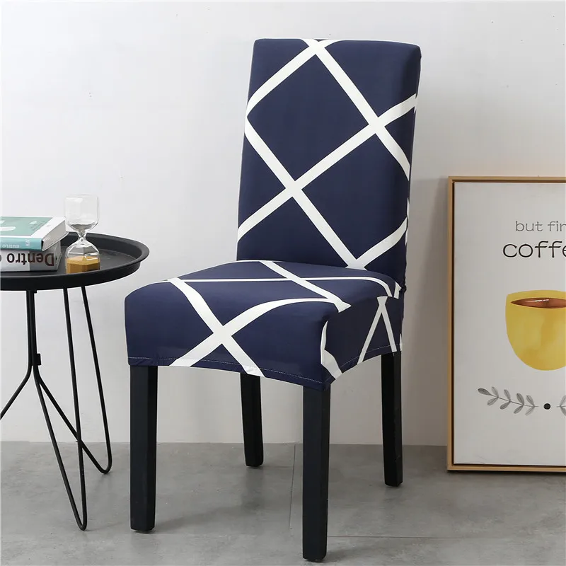 

Эластичный Чехол для стула из спандекса, домашняя обеденная эластичная накидка на стул с геометрическим принтом, эластичная ткань из спанд...
