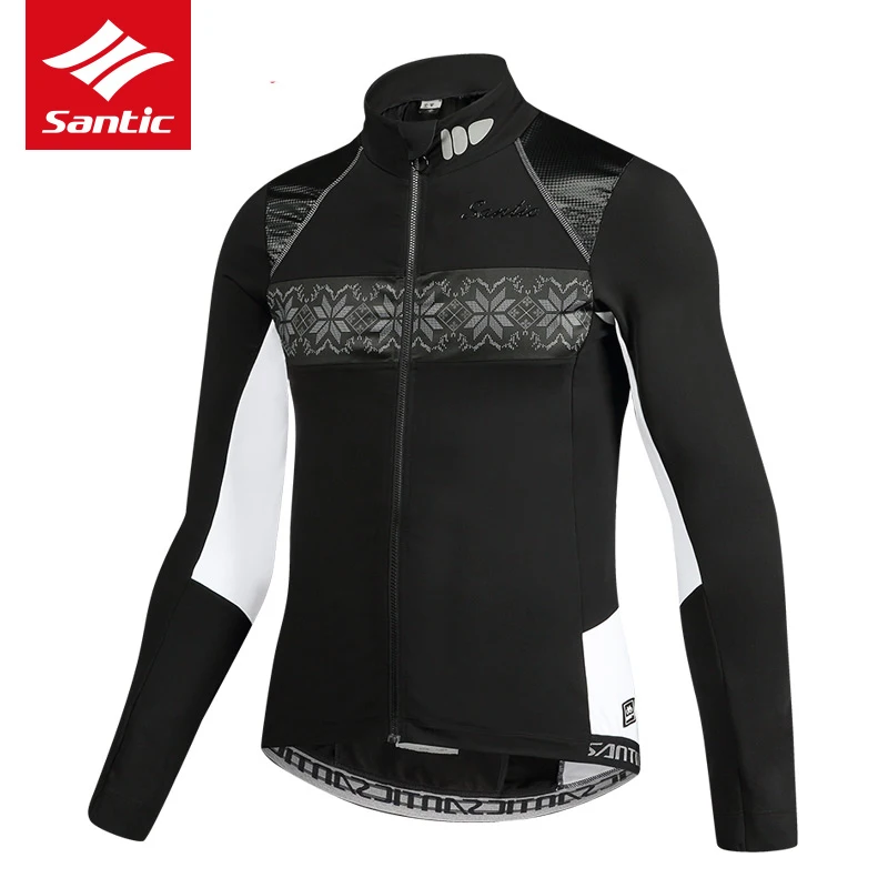 Santic для мужчин и женщин Велоспорт Джерси зима длинный рукав термо флис MTB