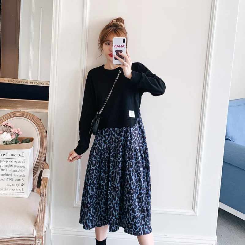 Платье большого размера для ленивых скрывающее живот юбка трапециевидной формы