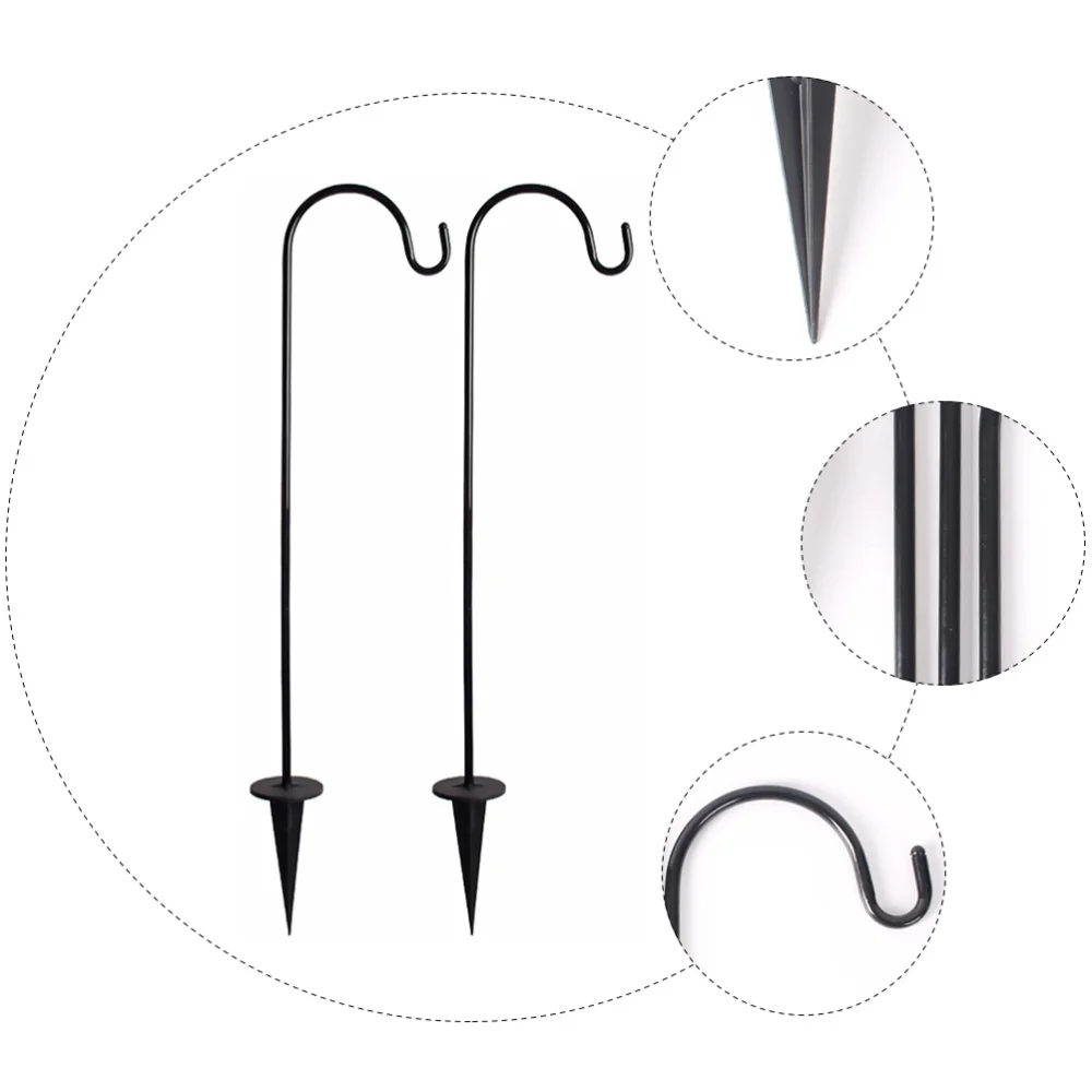 

2 Pcs Outdoor Shepherd Hooks Garden Flowerpot Stand Courtyard Hanging Hook
