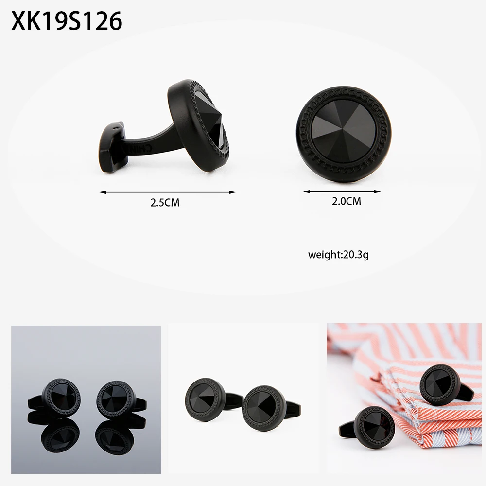 TOMYE черный пистолет квадратные Премиум запонки высокого класса мужские эмалированные запонки для рубашки XK19S087