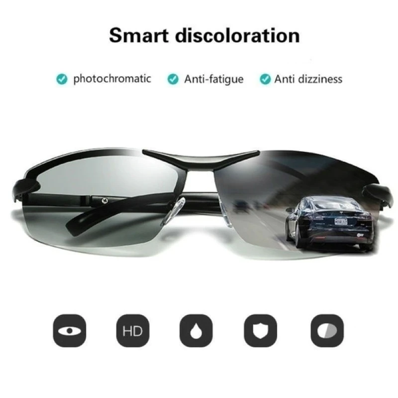 

1pcs 6 Colors Polarized Photochromic Sunglasses Men's Uv400 Driving Transition Lens Sunglasses