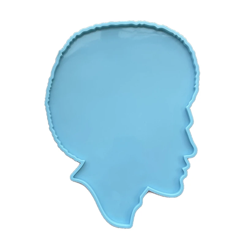 

2021 New Large Female Male Head Resin Mold Silicone Coaster Mold African Human Tray Mold