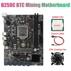 Материнская плата B250C для майнинга BTC с процессором G4400 + вентилятором + кабелем переключения 12xpcie на ГПУ USB 3,0, слот для карты LGA1151, поддерживает DDR4 RAM