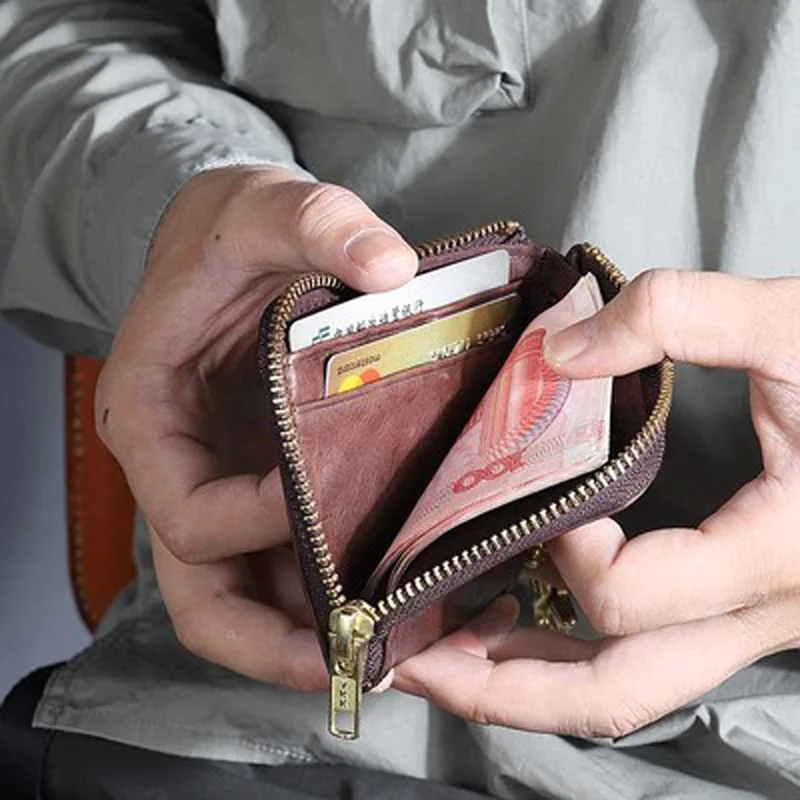 Оригинальный новый оригинальный кожаный кошелек ручной работы мужской короткий