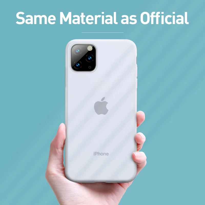 Baseus Fully-Covered Silicone Protection Phone Case Shockproof For iPhone 11 Pro XR Xs Max 0.8mm Thin Soft Back Cover |