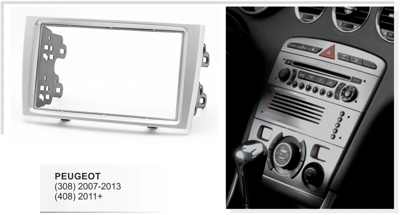 Двойная Din Автомобильная радиопанель для Peugeot 308 2007 2013 408 2011 + DVD стерео Fascia Facia Dash Kit
